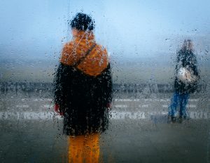 people in rain